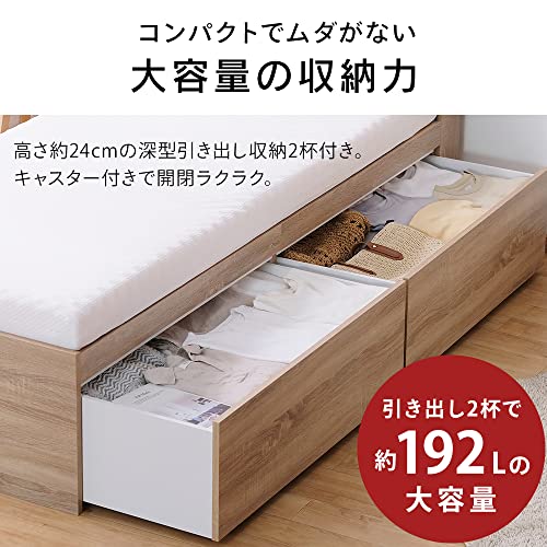 ウレタンマットレス付き大容量収納ベッド宮付き 3