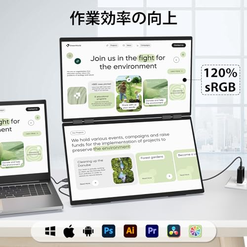 デュアル モバイルモニター 18.5インチ 4