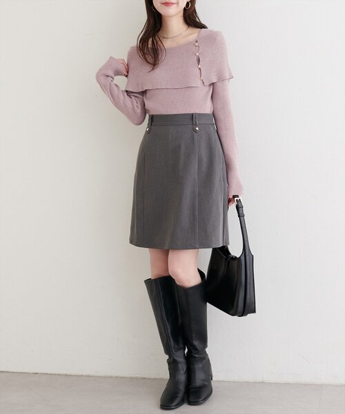 natural couture オフショルデザインニット 8