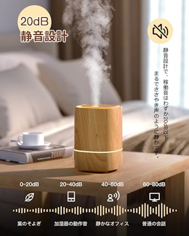 アロマディフューザー機能付き卓上加湿器 4
