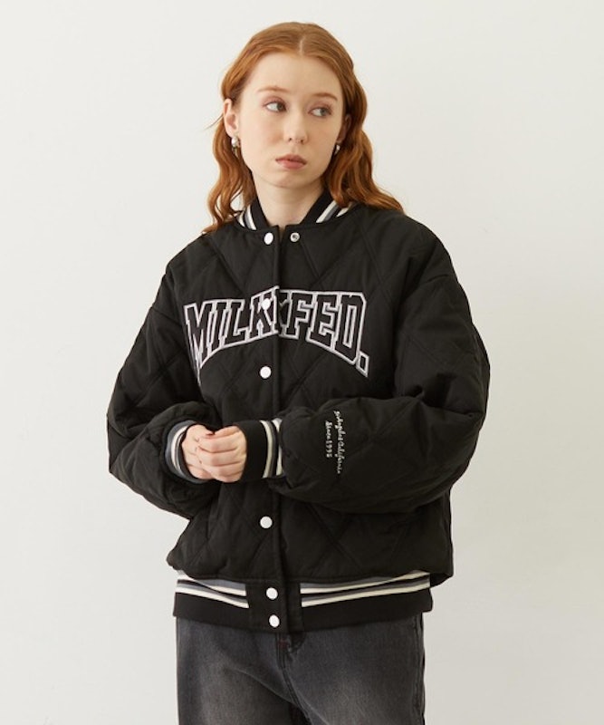 SATIN LOGO PATCH QUILTED JACKET 2