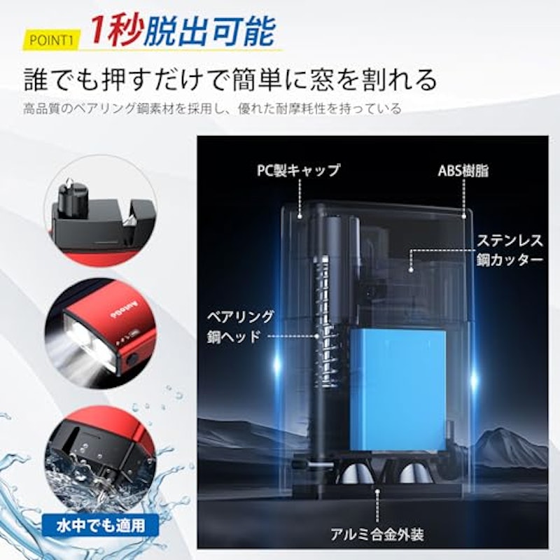 3in1緊急脱出ハンマー 3