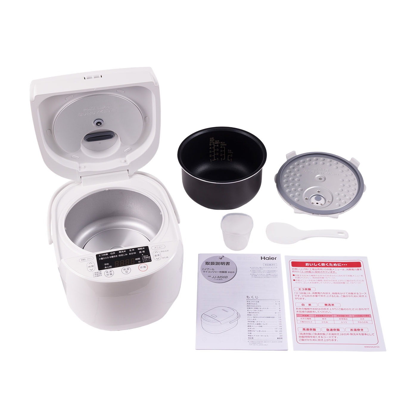 新品　Haier　JJ-M56B　マイコンジャー炊飯器　5.5合炊　2024年製 Amazon | ハイアール(Haier) JJ-M56B（W）ホワイト 5.5合炊き