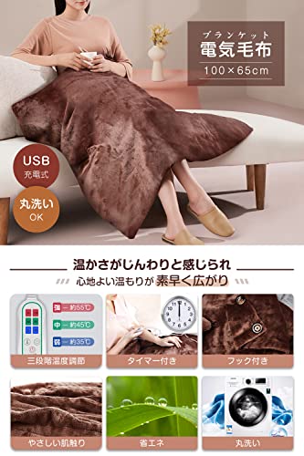5WAY使えてUSB給電の即暖電気ブランケット 快適な暖かさを手に入れよう！USB給電の5WAY即暖電気