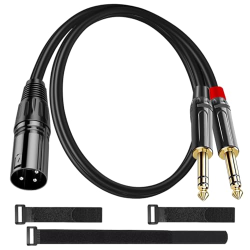 XLR-デュアル6.35mmTS 分岐ケーブル 1