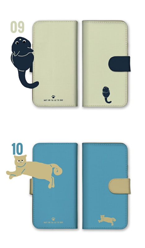 全機種対応 手帳型スマホカバー 猫 6