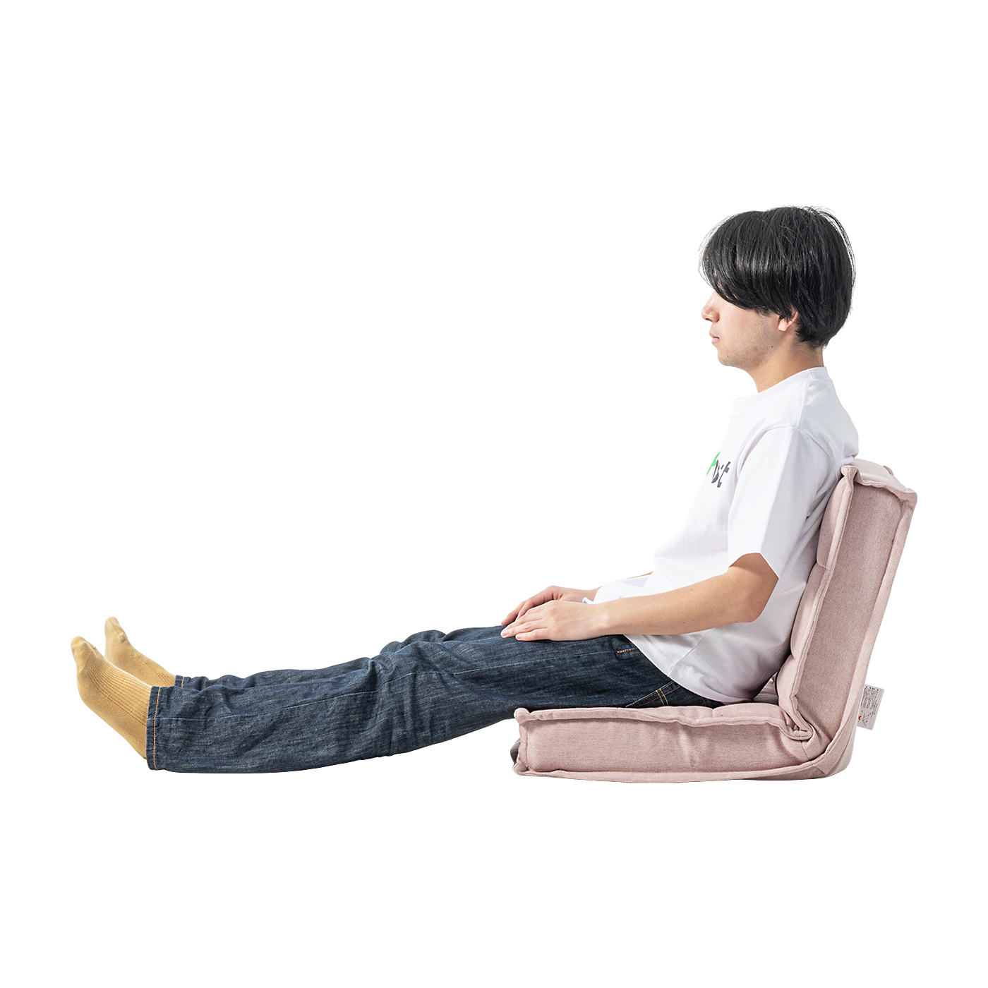 リクライニング座椅子/フロアチェア 〔Down type ベージュ〕 幅約53cm