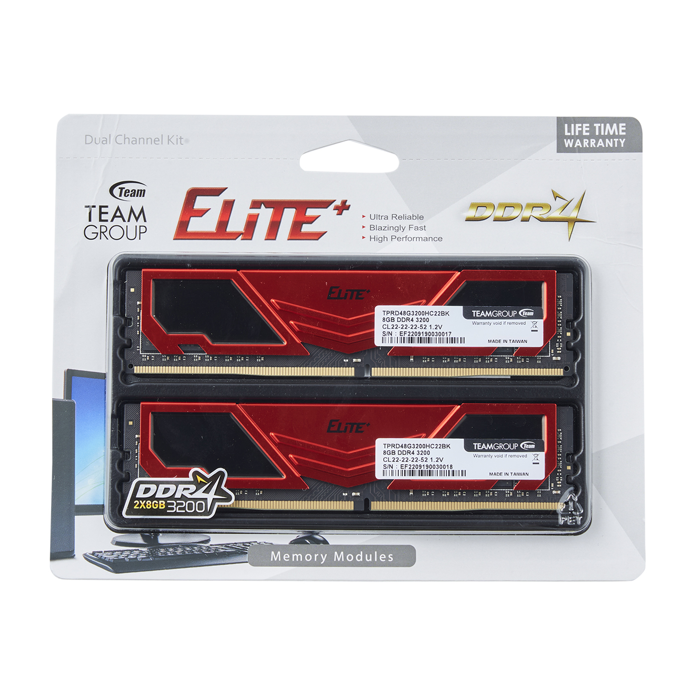 メモリー TED416GM2400C16BK Team Elite DDR4-2400 16GB 8GB×2枚セット PC4-19200 □ UDIMM