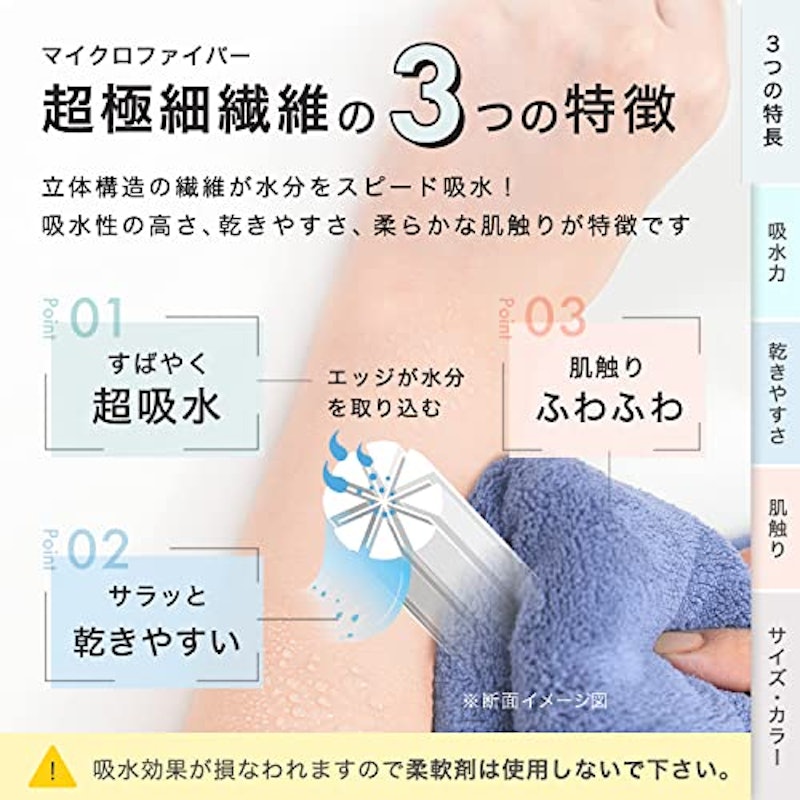 マイクロファイバー バスタオル 3