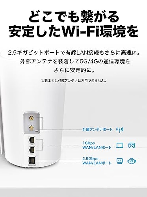 5G対応メッシュWi-Fi 6ホームルーター 3