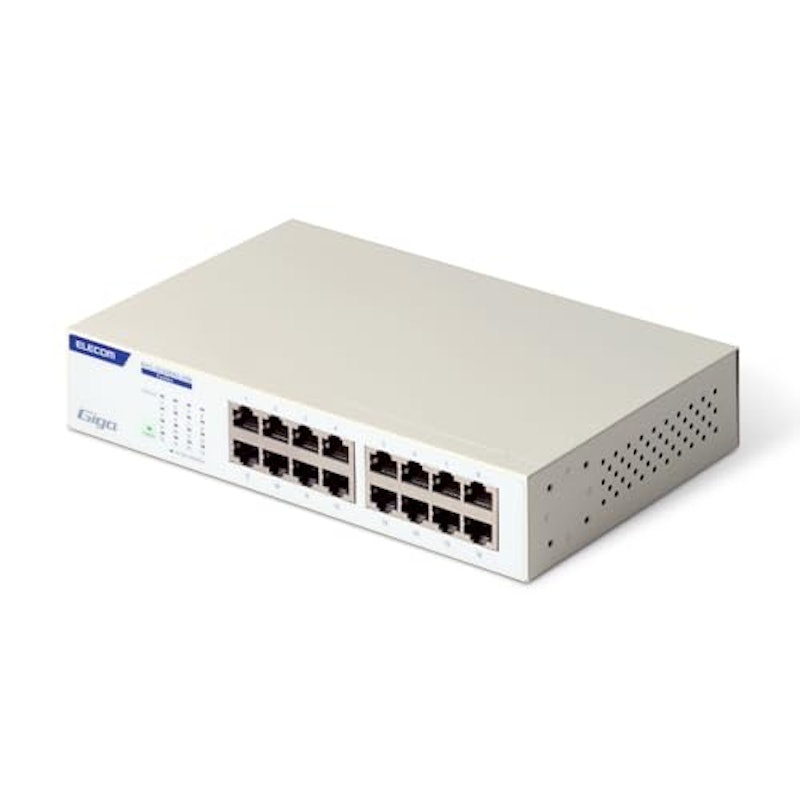 Giga対応16ポートスイッチ 金属筐体/電源内蔵 1