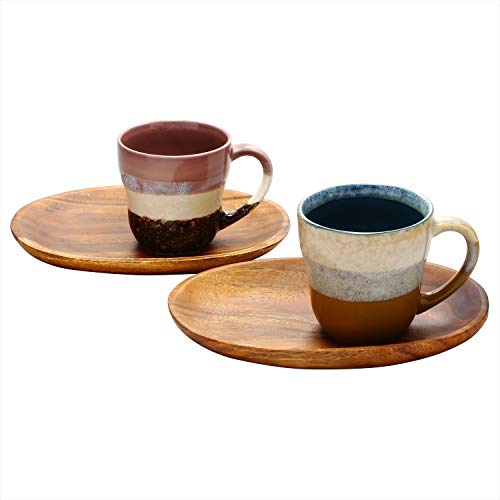 グレイズワークス 磁器マグカップ&木製トレー セット 3