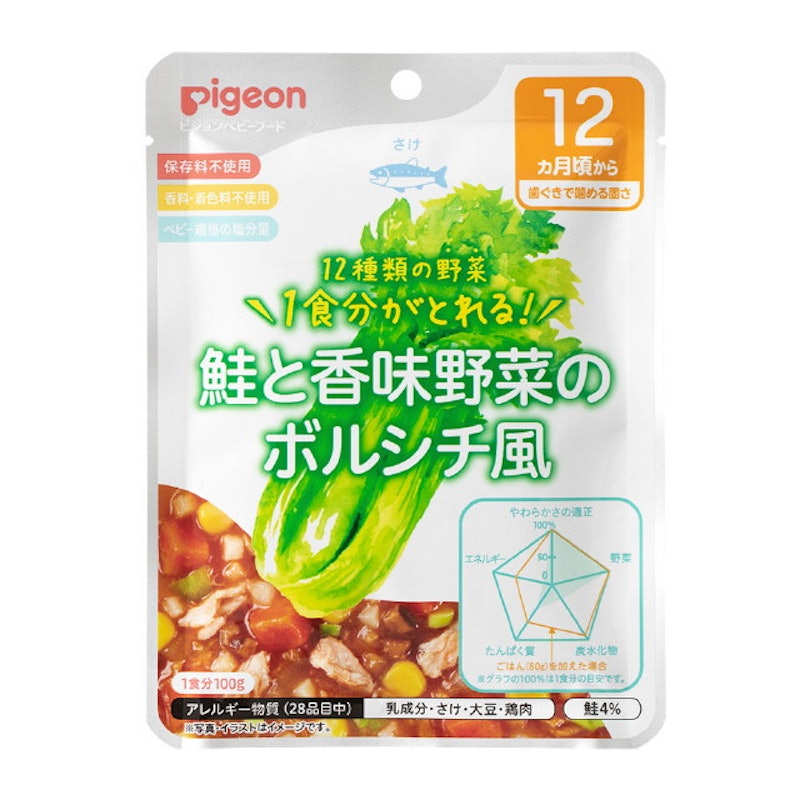 1食分の野菜 鮭と香味野菜のボルシチ風 1