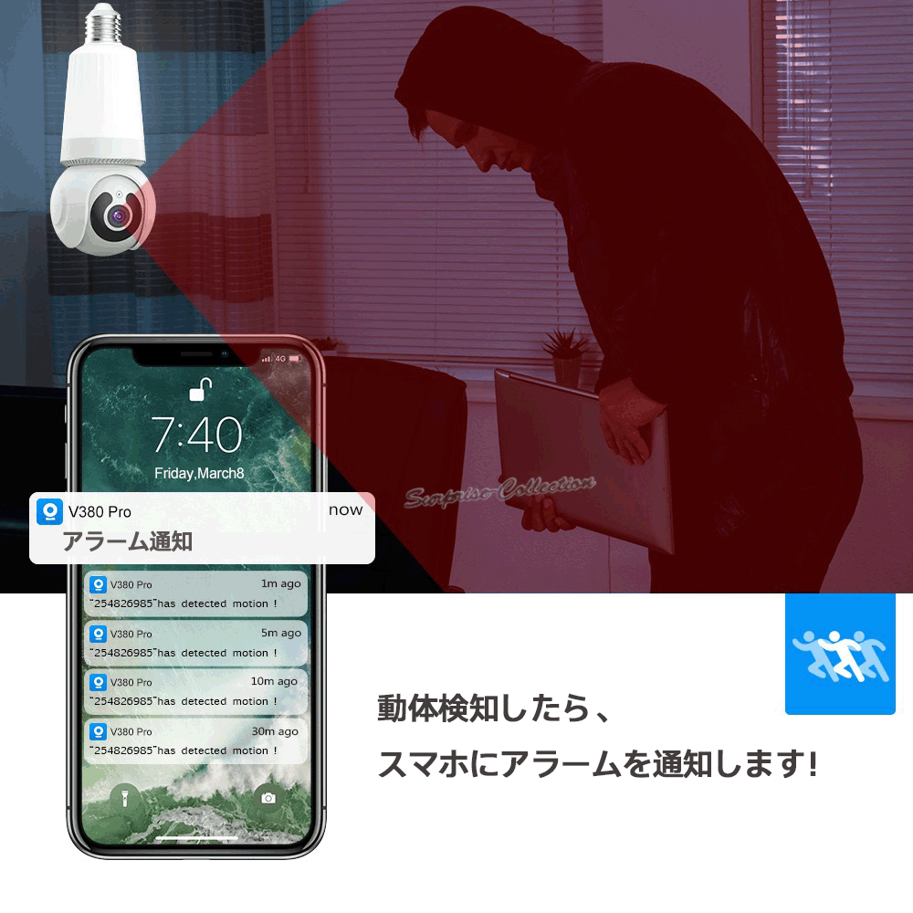 LED電球型防犯カメラ 4