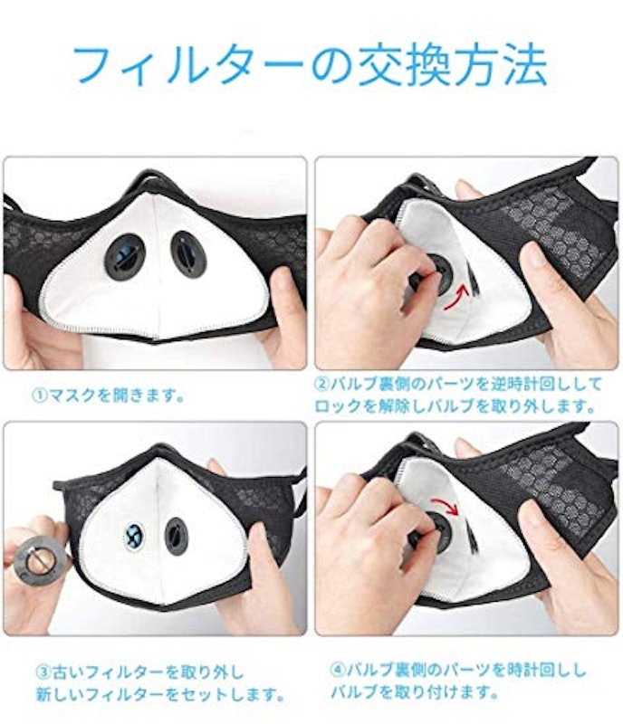 バルブ付き マスク 交換用 高機能フィルター 3