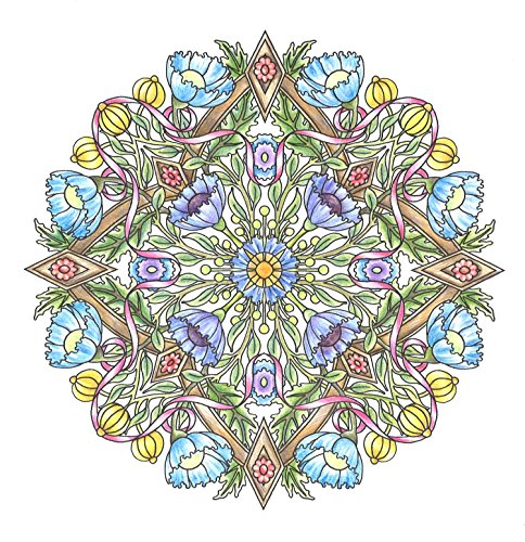 flower mandalas 心を整える、花々のマンダラぬりえ 4