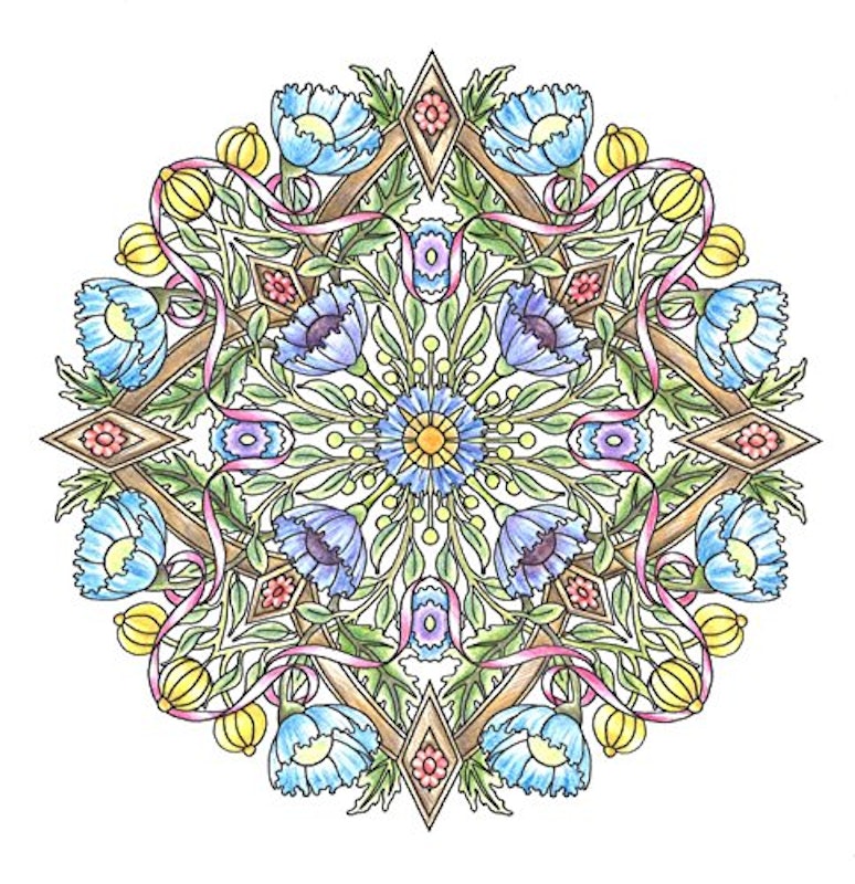 flower mandalas 心を整える、花々のマンダラぬりえ 4