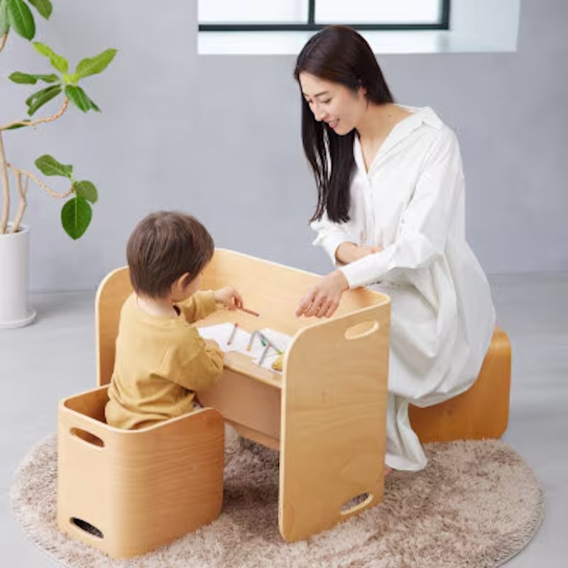 HOPPL コロコロチェア&デスク ナチュラル 1
