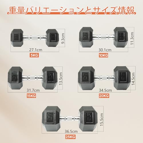 PVC製六角型ヘックスダンベル 9