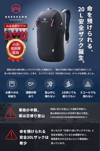 救助隊監修 登山リュック 20L 2