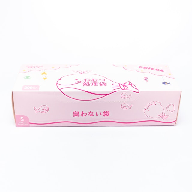 BRILBE 不思議の防臭袋 赤ちゃん用 おむつ 処理袋 (Sサイズ 200枚入) 1枚目