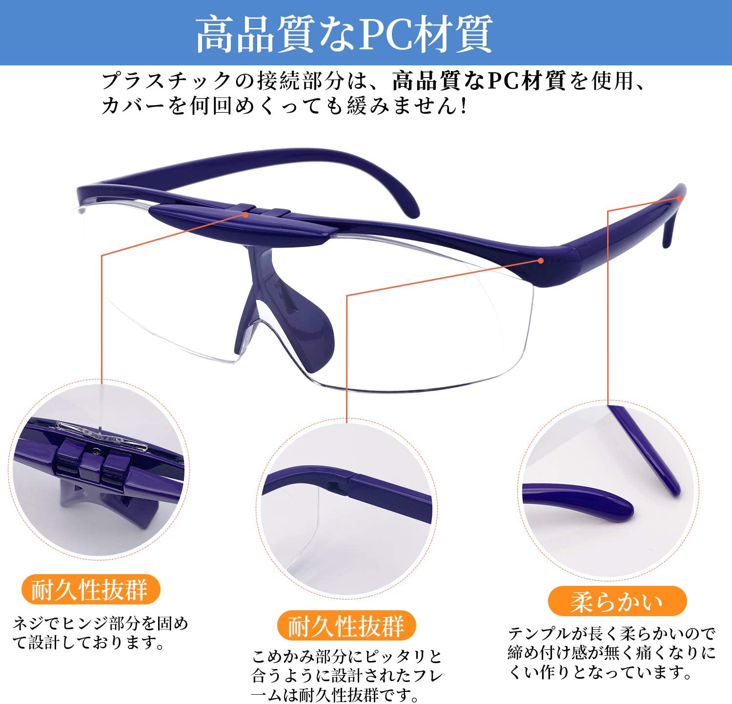 IDHIA クリップ式 ルーペ 跳ね上げ式 めがねルーペ メガネ型 拡大鏡 2倍 ハード眼鏡ケース クロス付 跳ね上 EQeBErs4Kk, ルーペ  - centralcampo.com.br