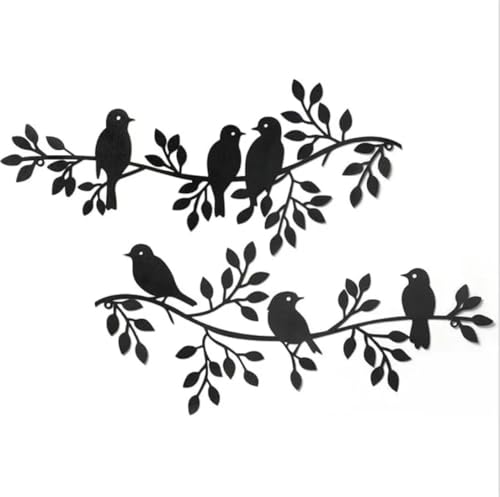 アイアン壁飾り木の枝の鳥ウォールアート 1