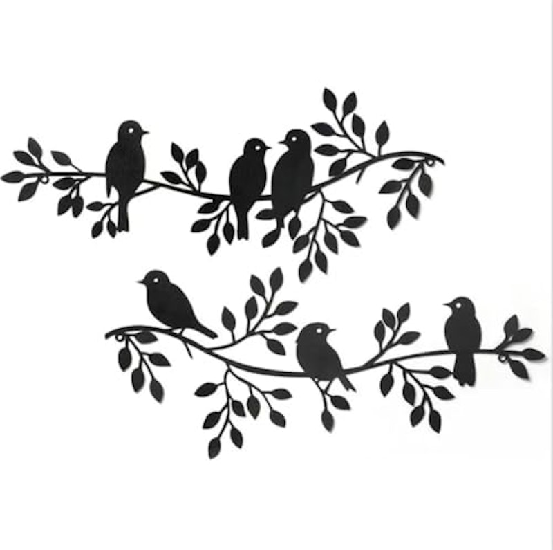 アイアン壁飾り木の枝の鳥ウォールアート 1