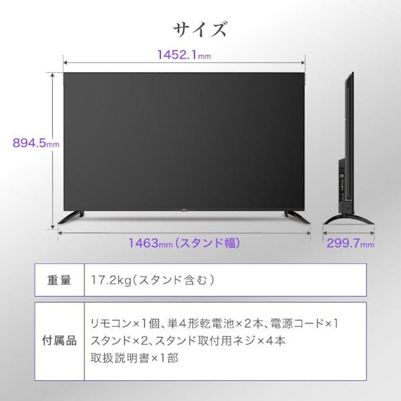 CHiQ チューナーレス液晶テレビ 4