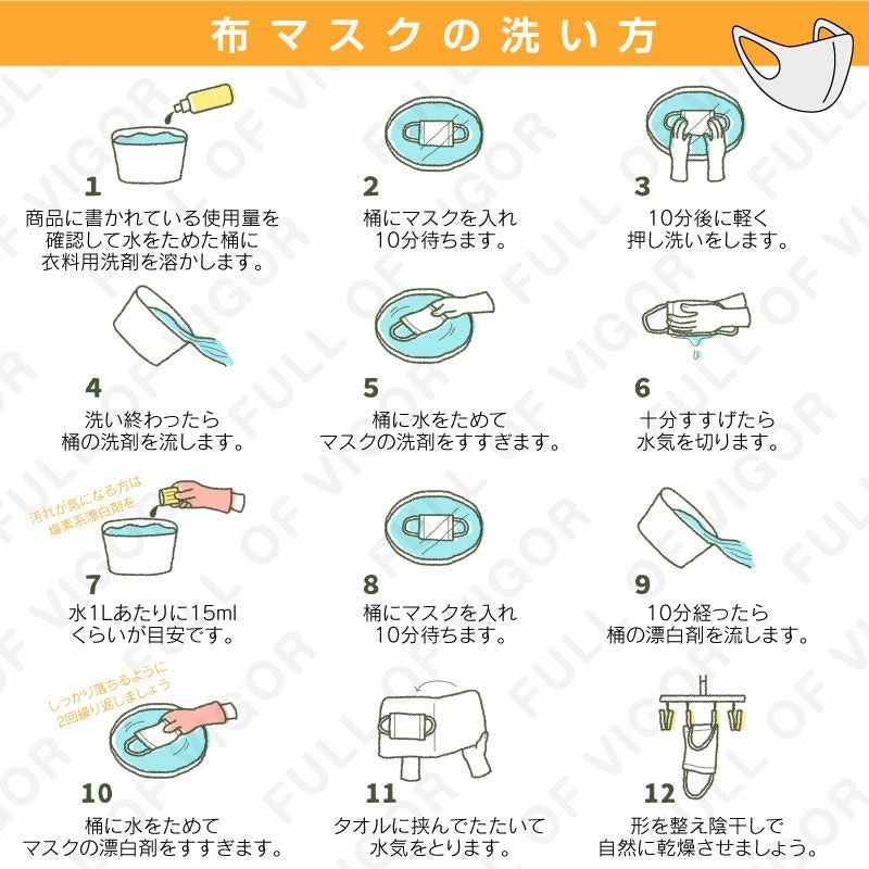 洗える布マスク 10