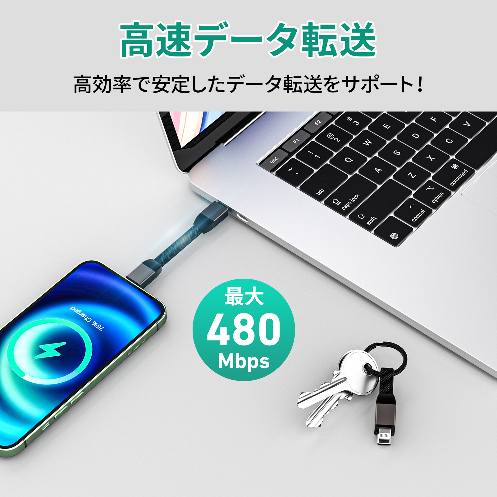 USB Type-C to Lightning ケーブル 4