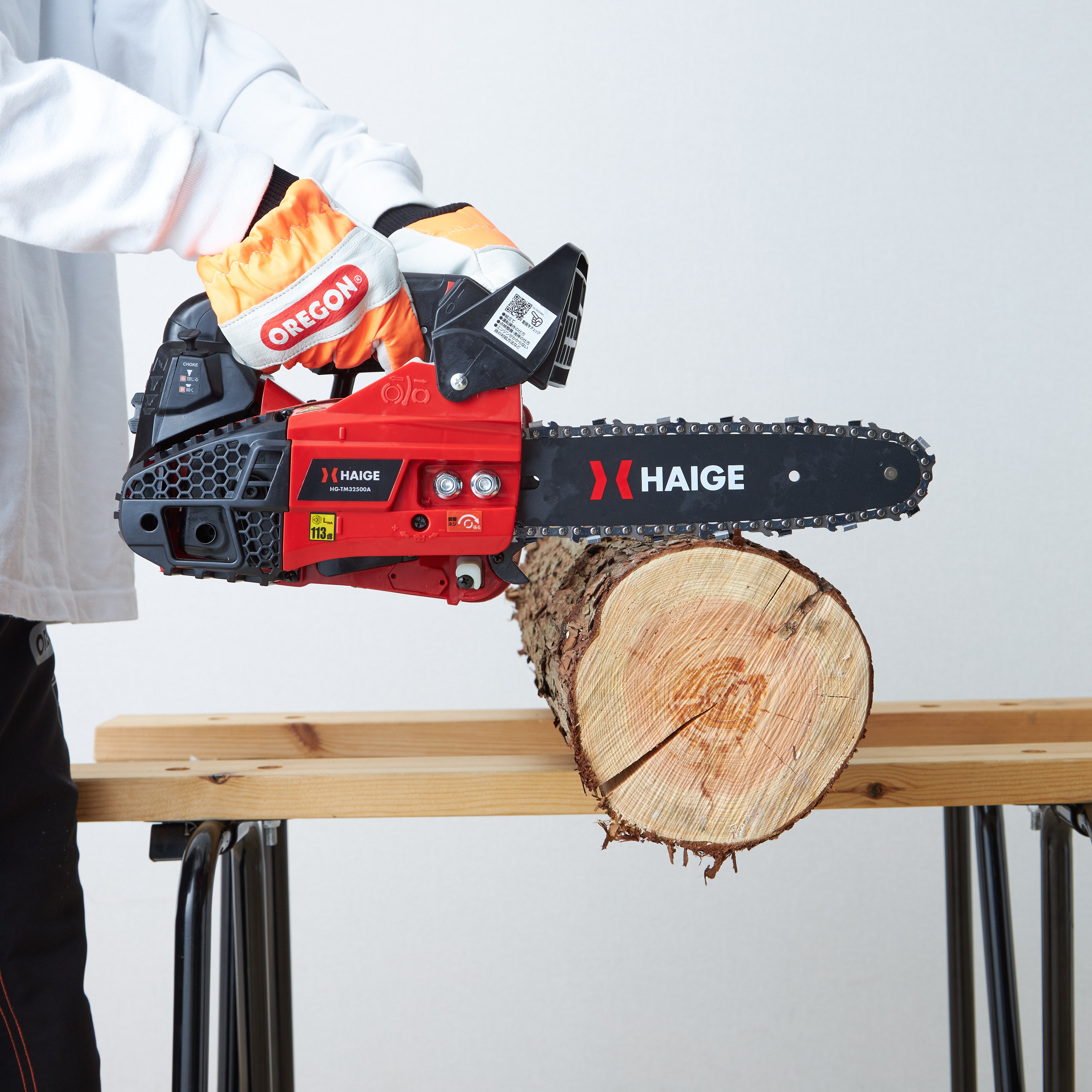K6230a HAIGE ハイガー エンジンチェーンソー F5200 52CC 刃サイズ 20インチ HAIGEの中で最軽量の竹切りチェーンソー人気モデルがリニューアル！ &frasl; エンジン式チェーンソー HG-TM32600A