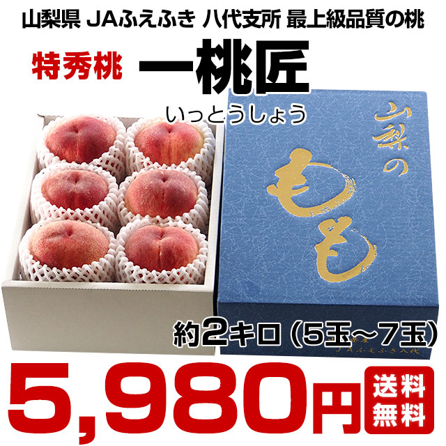 絶品 山梨産 ふえふき 高糖度 白桃【八代の桃 一桃匠】一箱