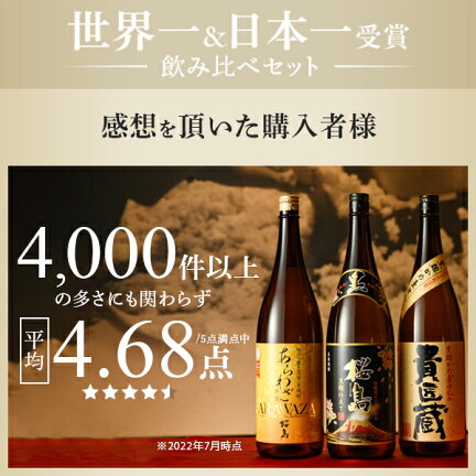 世界一＆日本一受賞受賞の芋焼酎 飲み比べセット 2