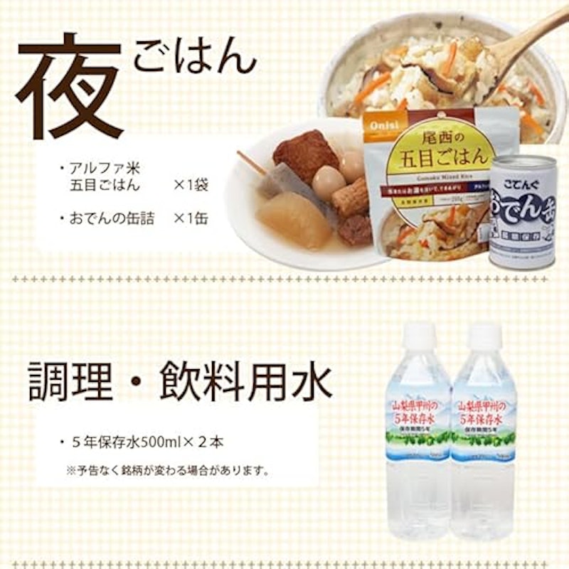 非常食セット ワンデイセット ONE-DAY 5