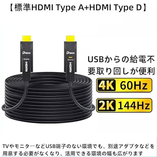 着脱式光ファイバーHDMIケーブル 4
