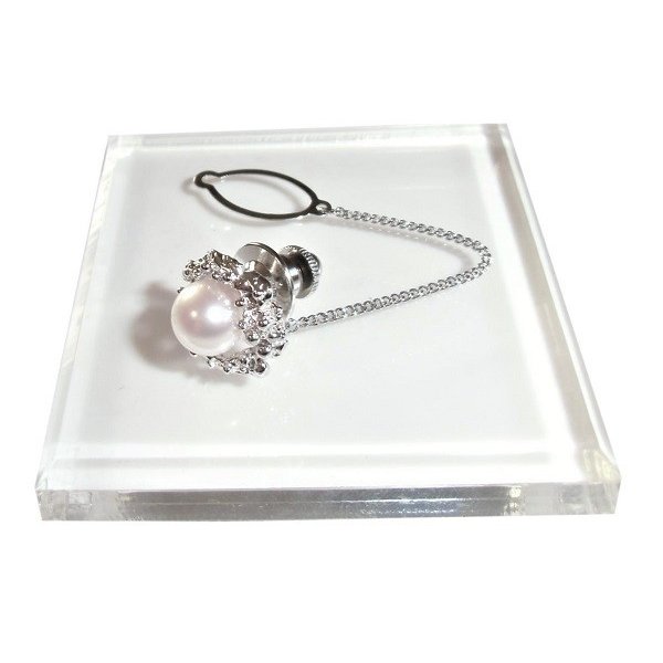 2cm タサキ 本真珠 マベパール タイタックピン 美品 真珠タイピンの