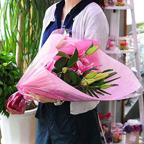 大輪系 ピンクユリの花束 3