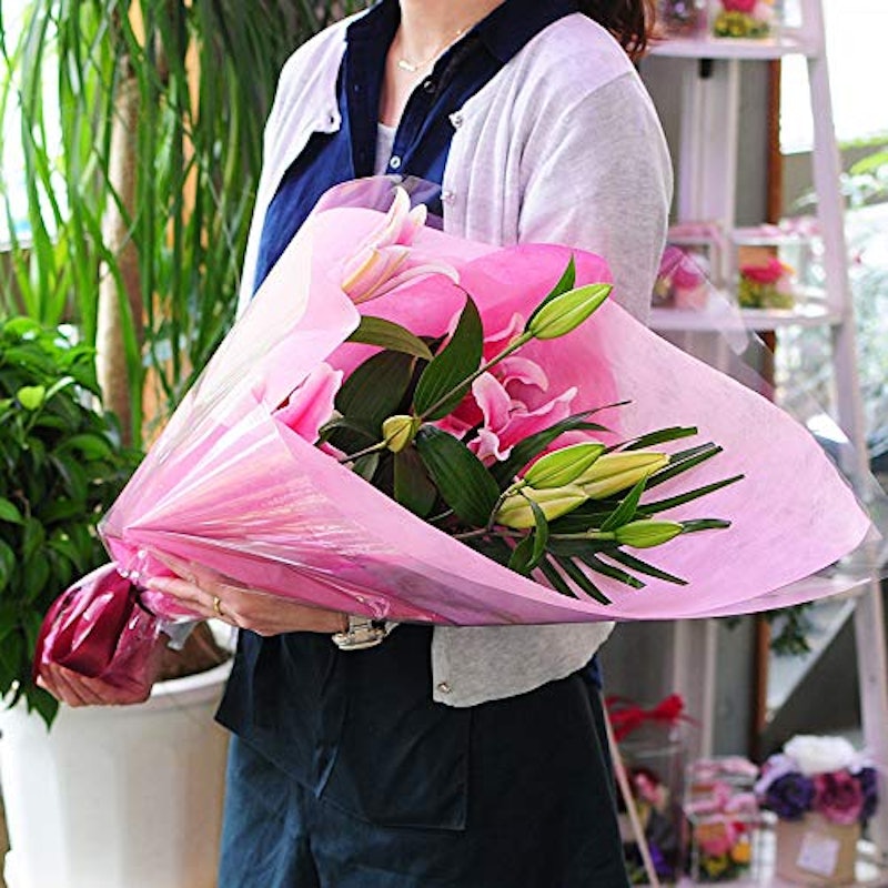 大輪系 ピンクユリの花束 3