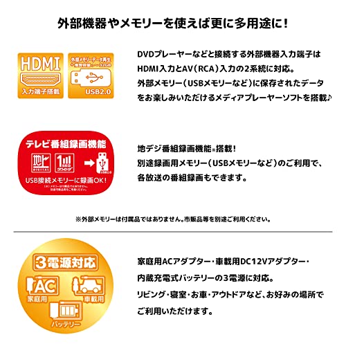 19インチ液晶 地デジチューナー内蔵 DVDプレーヤー 5
