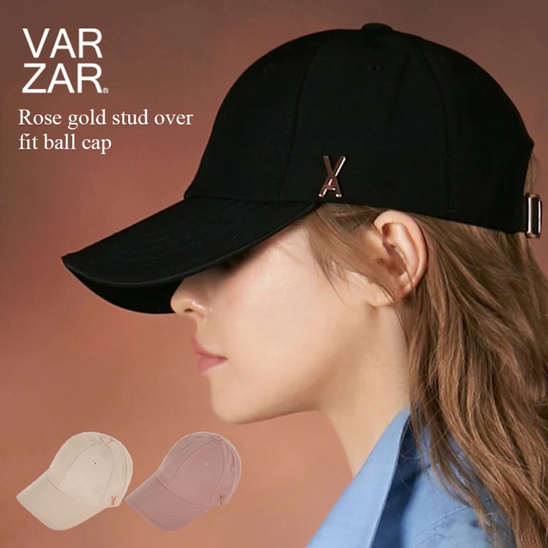 Rose gold stud over fit ball cap 1