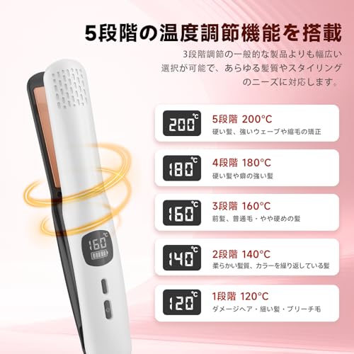 POLENTAT ヘアアイロン コードレス 3