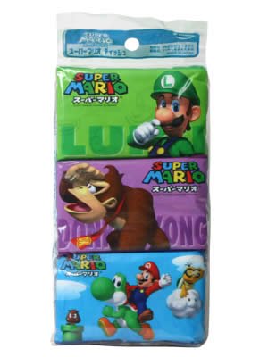 スーパーマリオ  水に流せるポケットティシュ 1