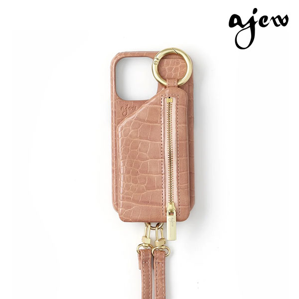 ajew ブラウン iPhoneケース チェーン付き cadenas zipphone case | iPhone15ProMax / brown - ajew（エジュー