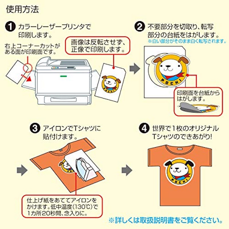 カラーレーザー用アイロン転写紙 5