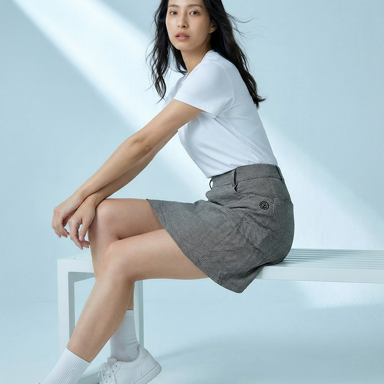 千鳥格子・インナーパンツ一体型サイドポケットスカート 8