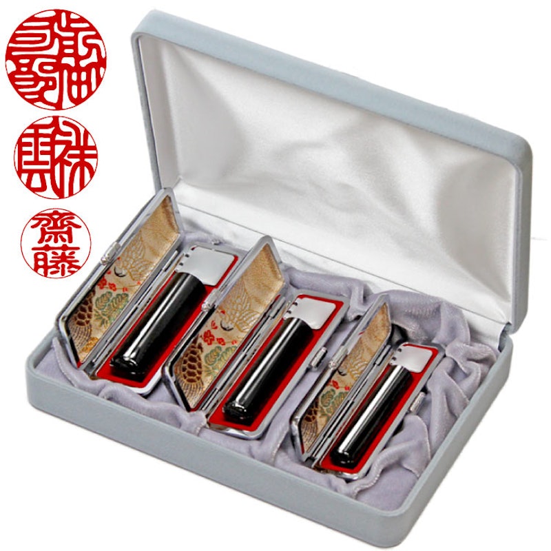 黒水牛実印・銀行印・認印セット 1