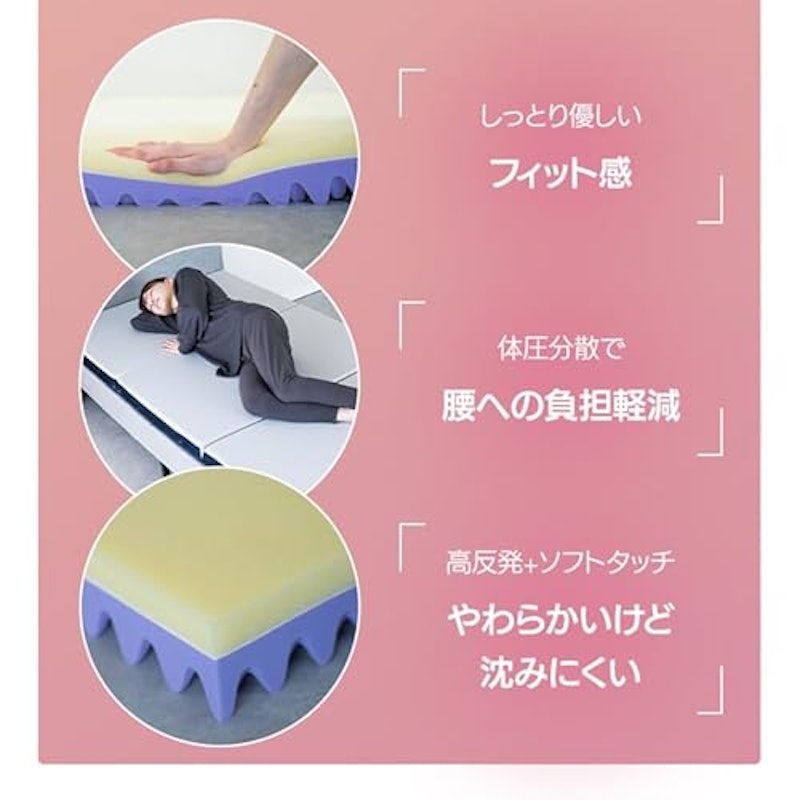 ウレタンマットレス 三つ折り シングル 3
