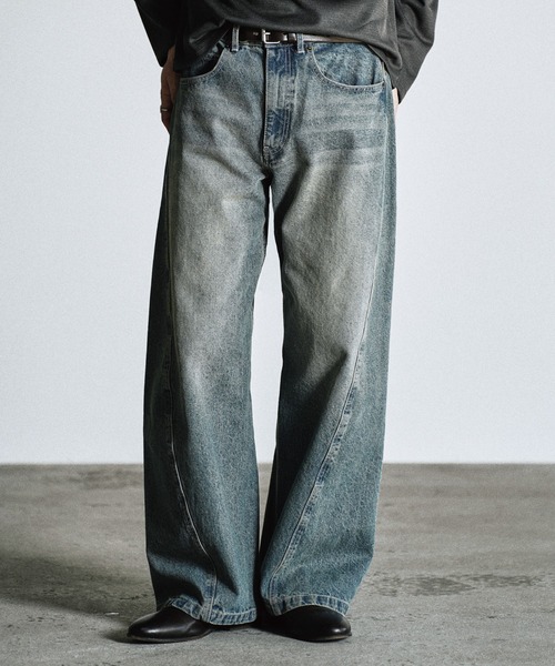 VINTAGE WASHED CURVED DENIM 5