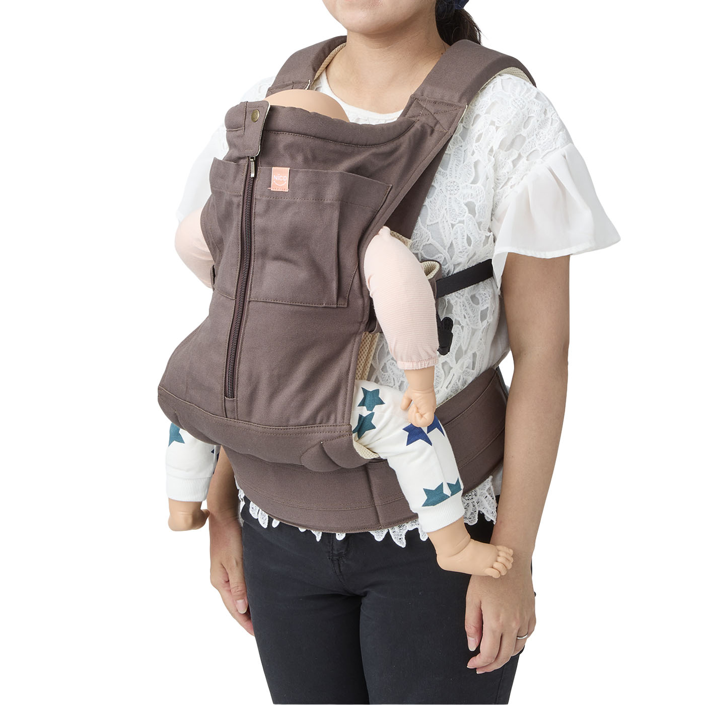 キューズベリー　抱っこ紐　ブラウン